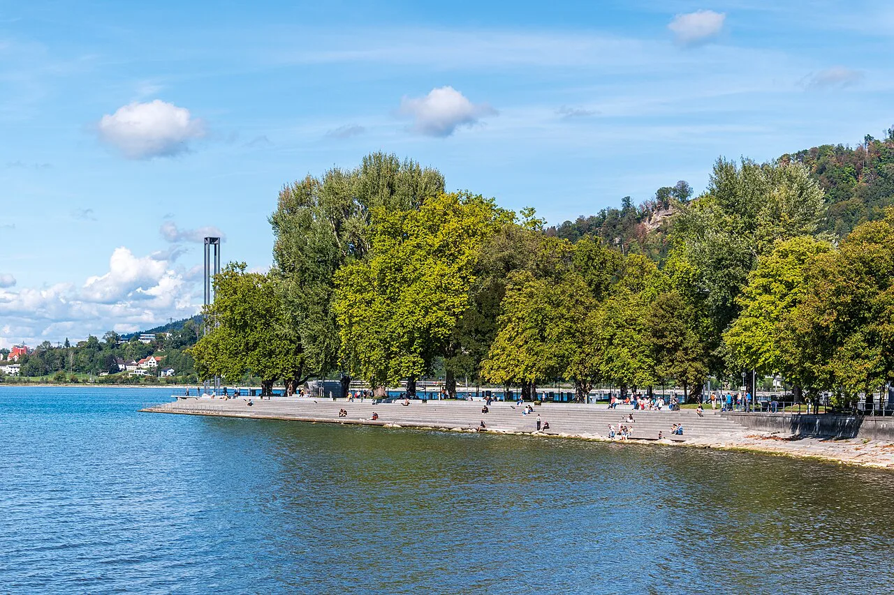 The lake promenade along Lake Constance in Bregenz.
