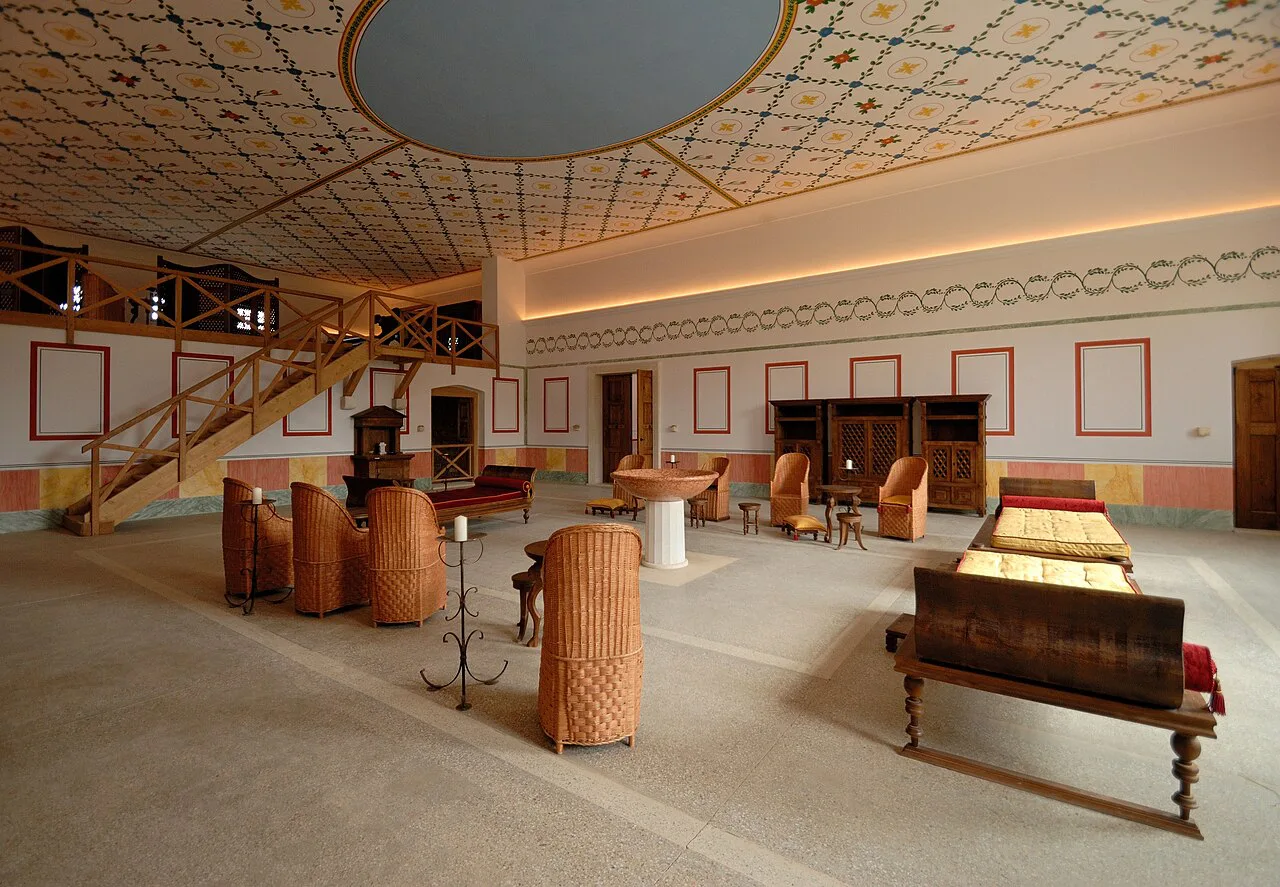 Inside a reconstructed Roman town house at Carnuntum.
