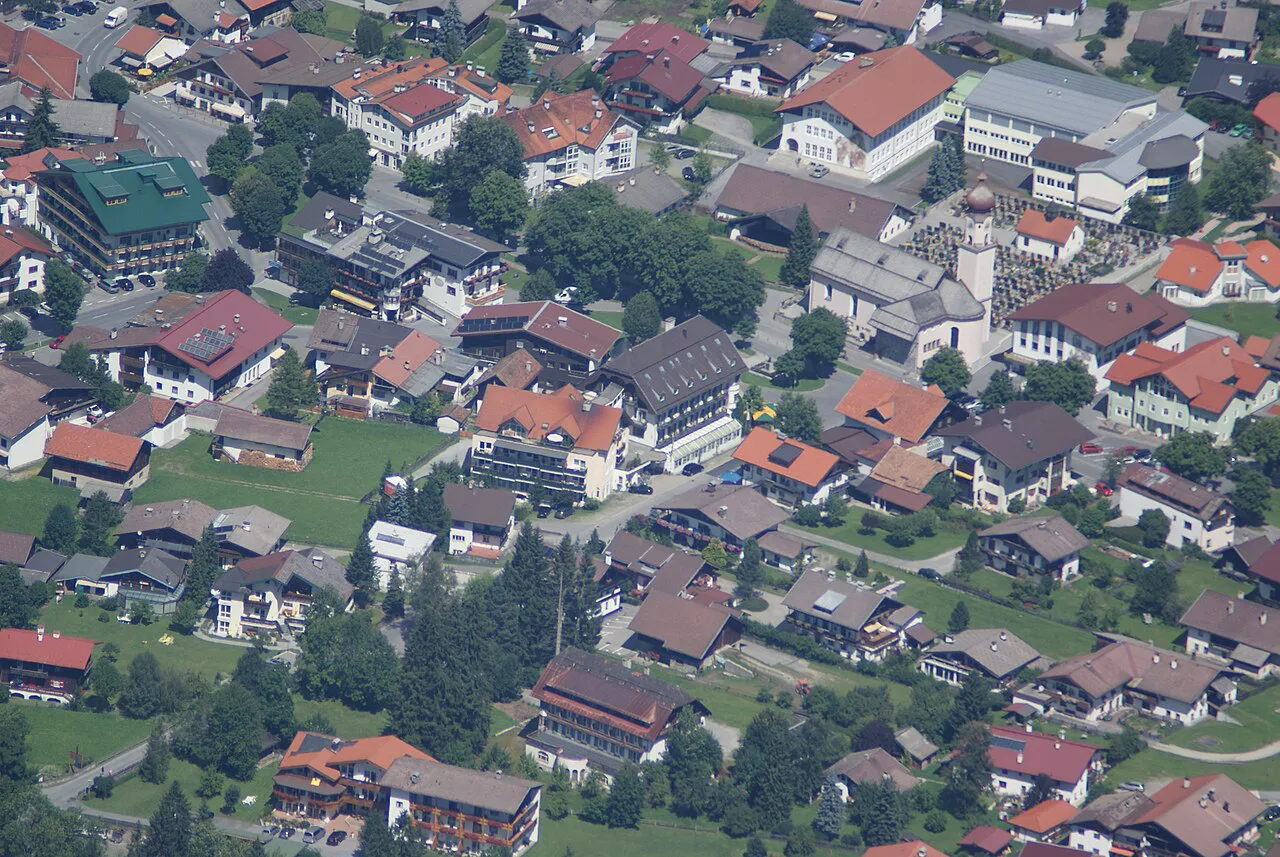 Ehrwald seen from above, from the top of the Sonnenspitze.