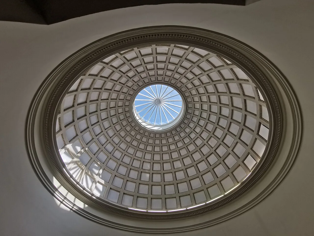 The coffered glass dome of the Ferdinandeum in Innsbruck.