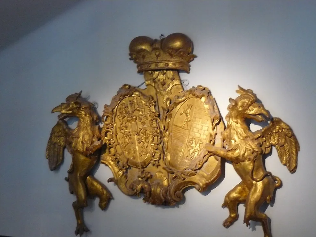 The gilded Esterházy coat of arms in Schloss Esterházy, Eisenstadt.
