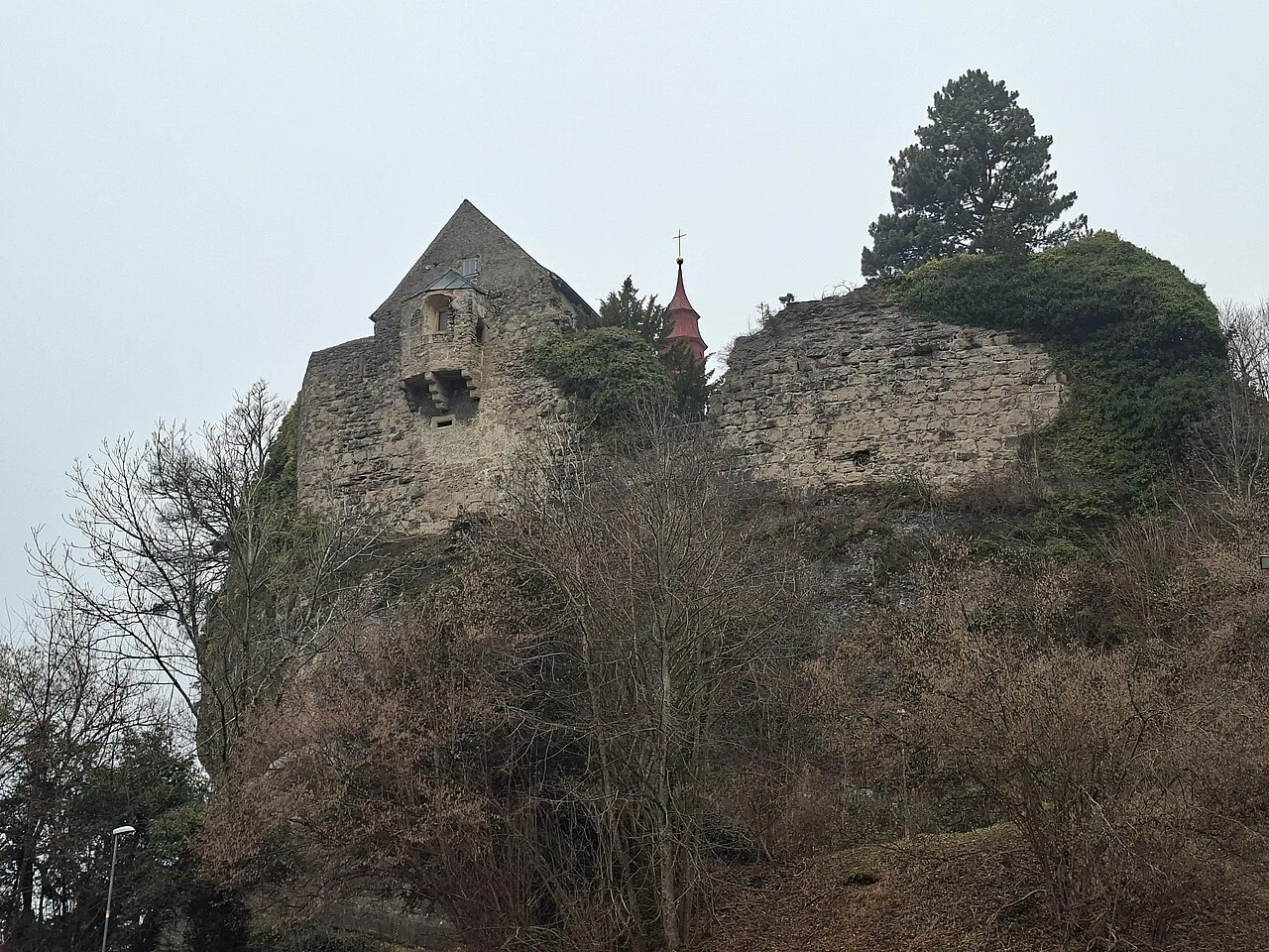 The ruined walls of Hohenbregenz castle on the Gebhardsberg.