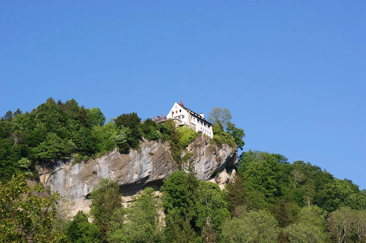 Hohenbregenz castle on its rocky perch on the Gebhardsberg above Bregenz.