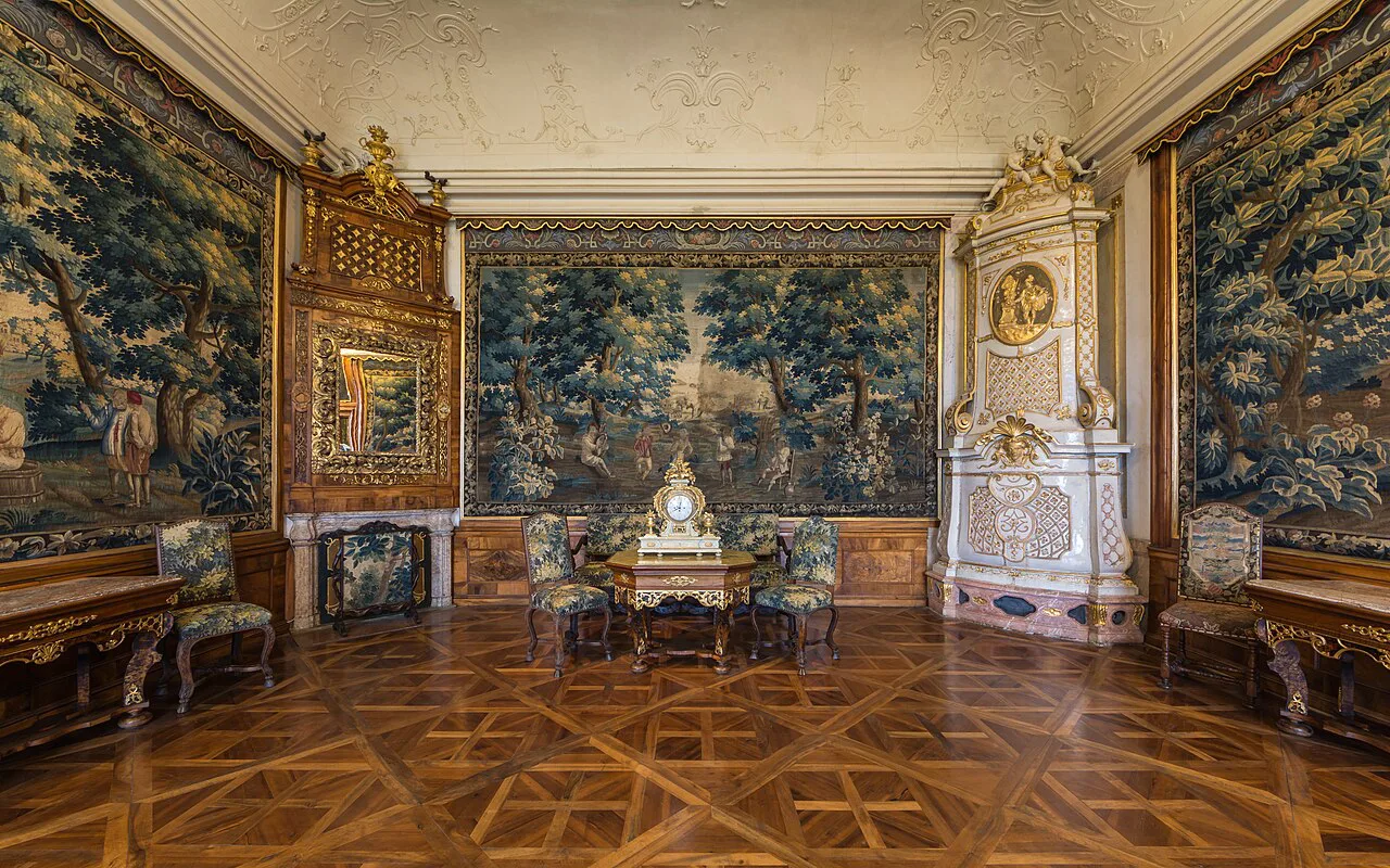 The tapestry room in the imperial wing of Göttweig Abbey.
