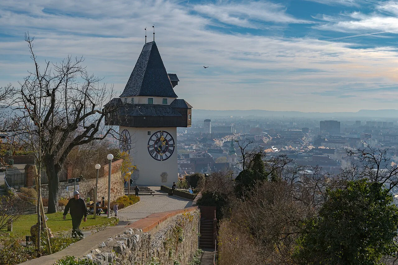 The Clock Tower on the Schlossberg overlooking Graz.