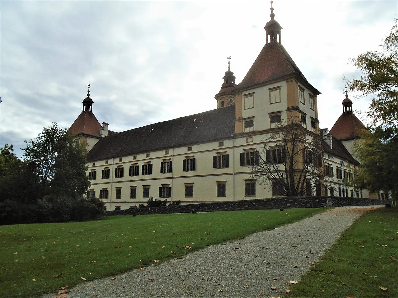 Eggenberg Palace in Graz seen across its park.