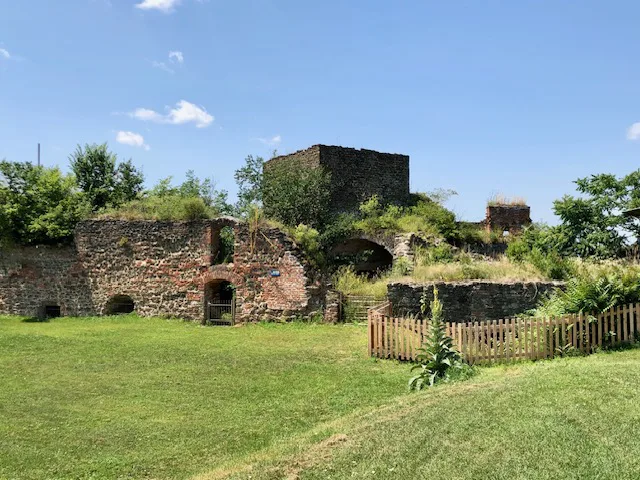 Ruined walls of the Ujlaky tower at Güssing Castle.