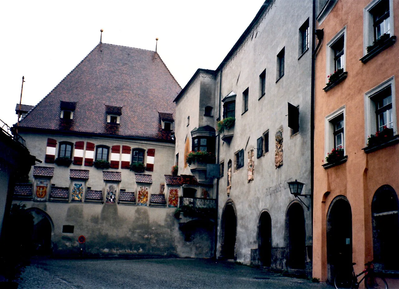 The town hall in Hall in Tirol's historic centre, photographed in 1993.