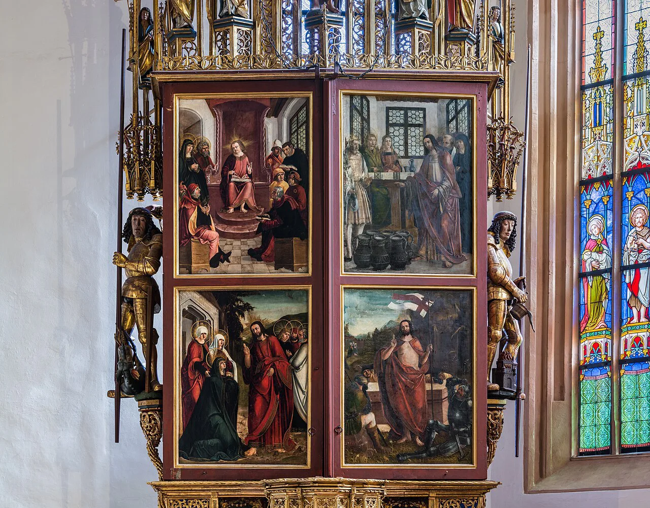 The carved Altar of Our Lady inside Hallstatt's Catholic parish church.