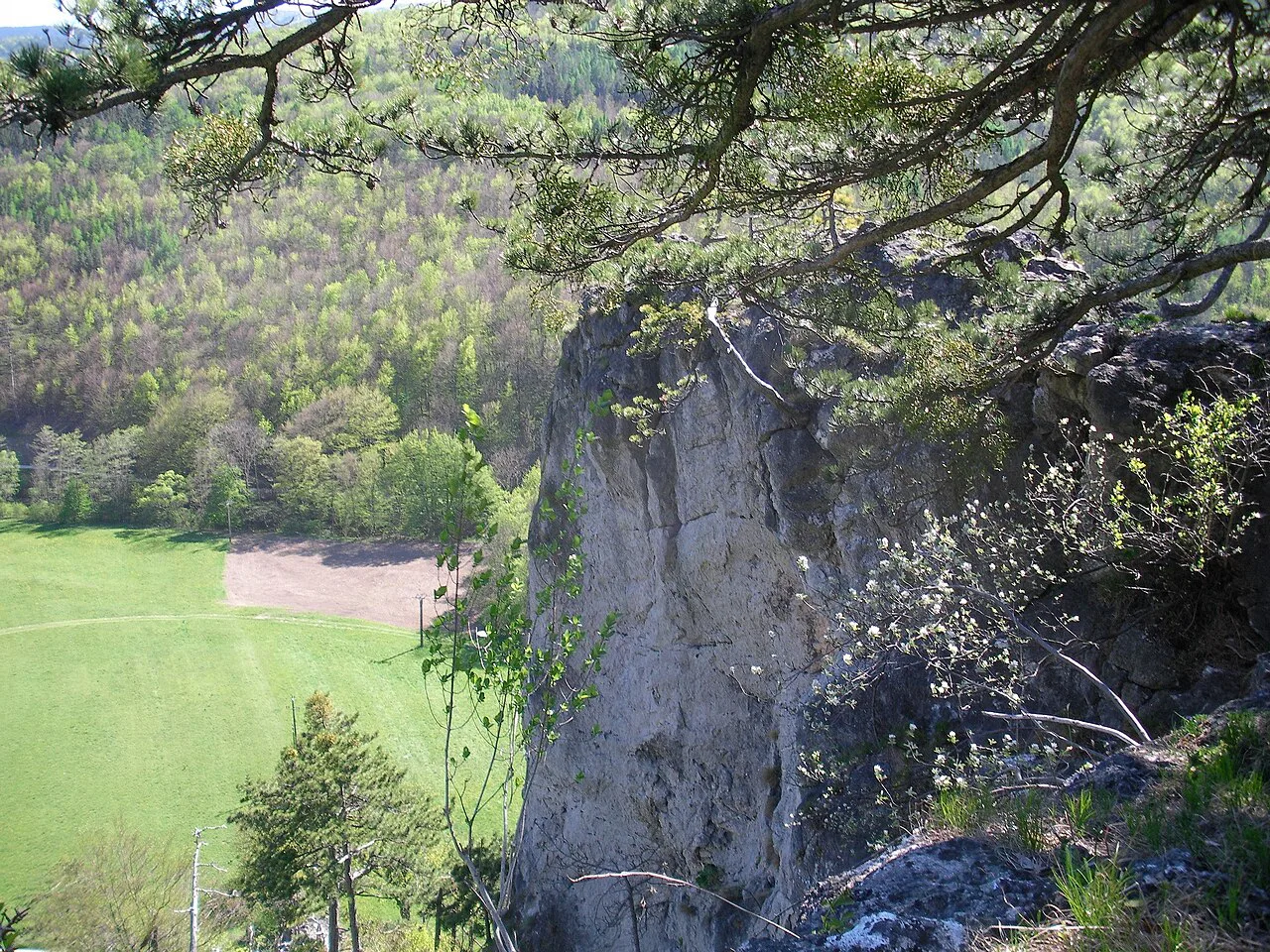 Rock outcrops above the Beethovenweg in the Helenental near Baden.
