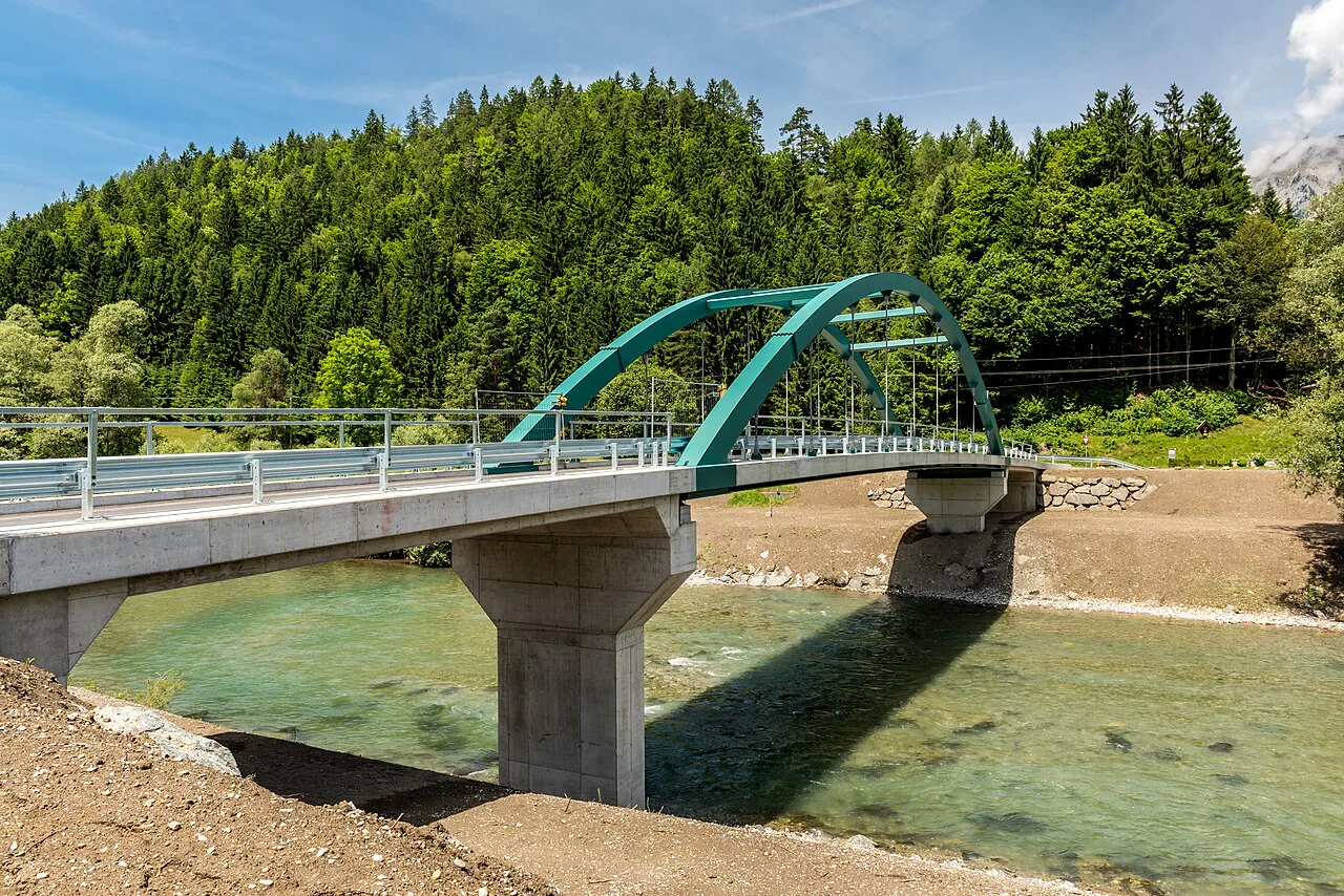 The bridge across the Gail river at Nampolach, Hermagor.