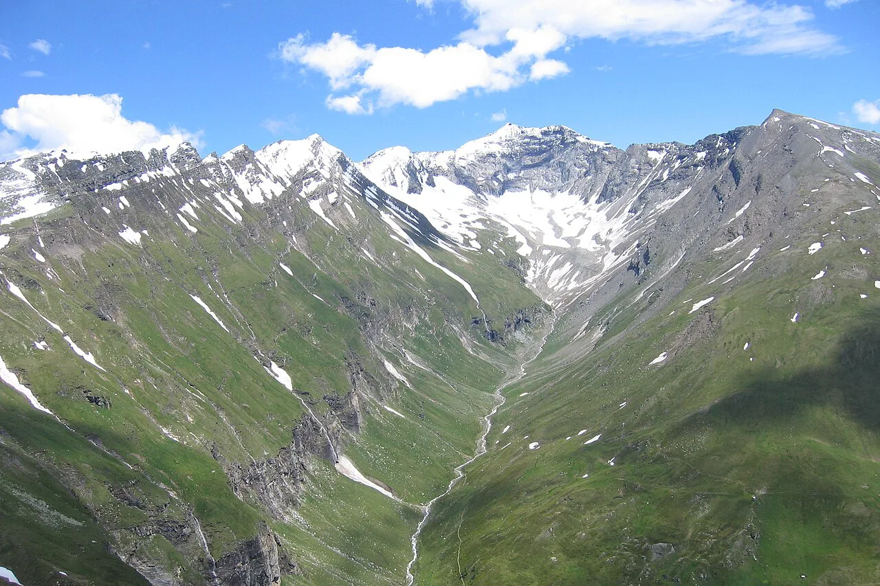 A glacial valley seen from the Schareck in the Hohe Tauern National Park.