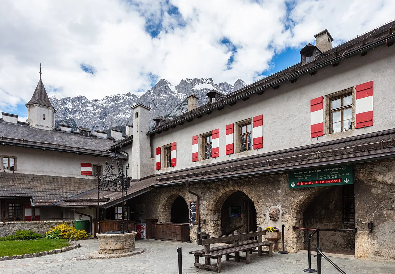 The inner courtyard of Hohenwerfen Castle, Werfen.