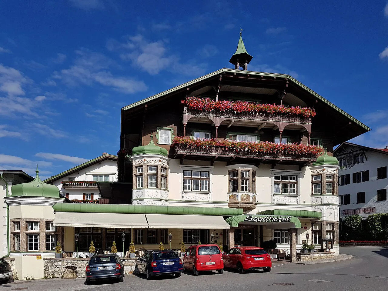 The Sporthotel in Igls, a listed historic hotel building.