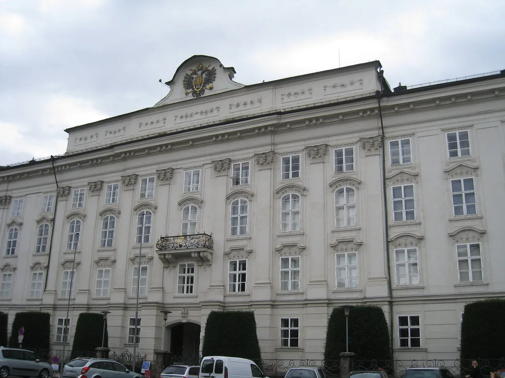 The facade of the Hofburg, the imperial palace in Innsbruck.