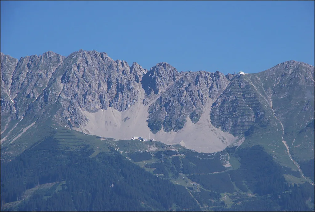 The Nordkette range above Innsbruck, seen from Bergisel.