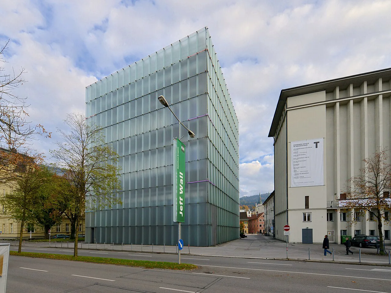 The glass-clad Kunsthaus Bregenz on Kornmarktstraße.