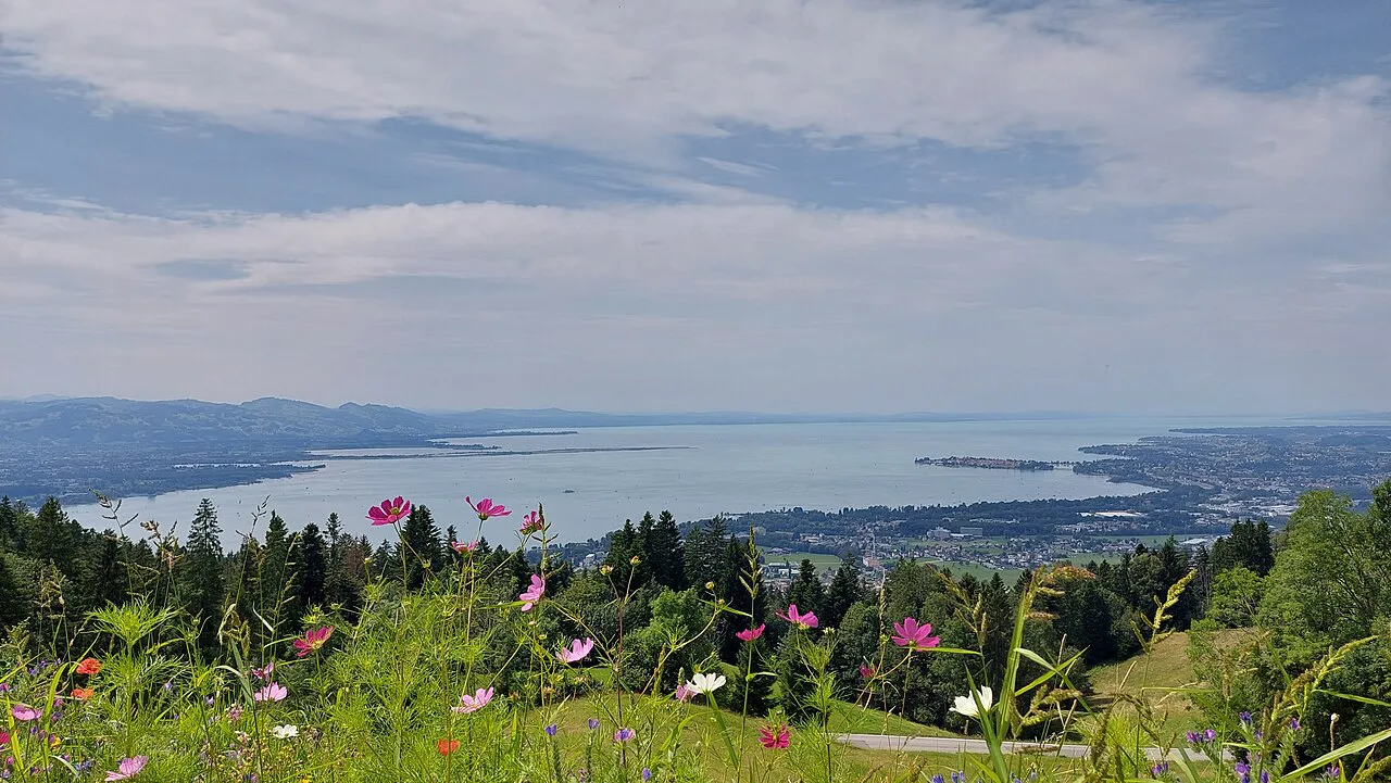 The Bay of Bregenz on Lake Constance, seen from Eichenberg.