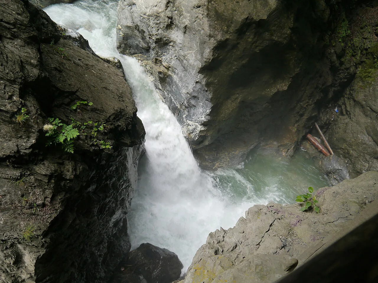 A waterfall plunging through the Liechtensteinklamm gorge.