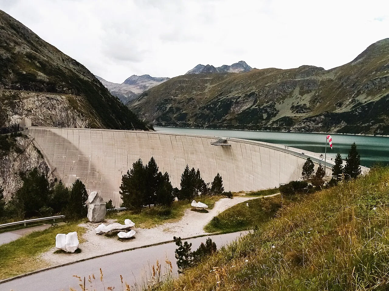 The Kölnbrein Dam seen from near the Air Walk viewing platform.