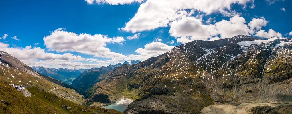 Mountain panorama in Hohe Tauern National Park near the Grossglockner.