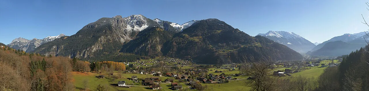 Panorama over Vandans and Sankt Anton im Montafon.