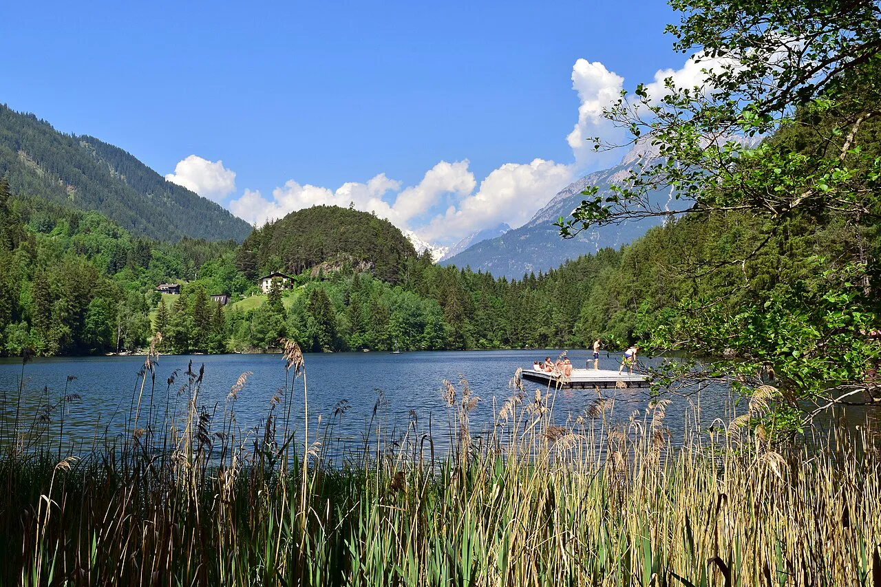 The Piburger See, a protected lake in the Ötztal Nature Park.