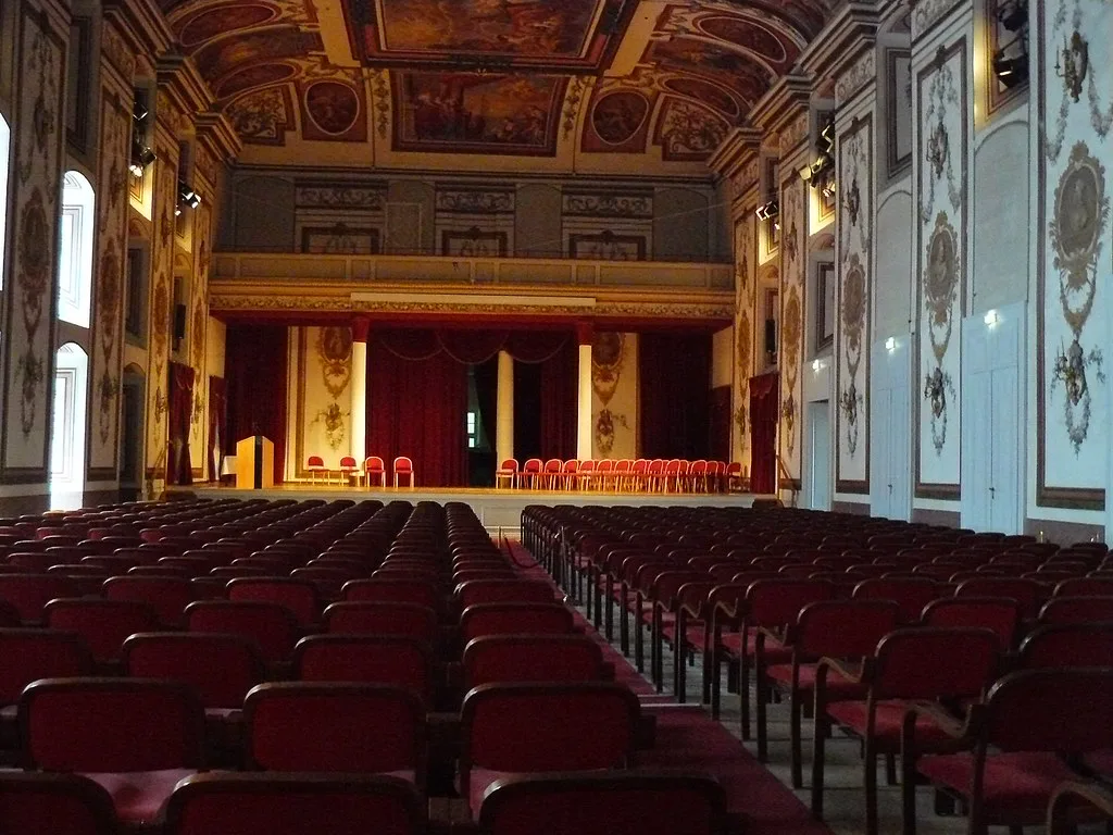 The frescoed Haydn Hall inside Schloss Esterházy in Eisenstadt.