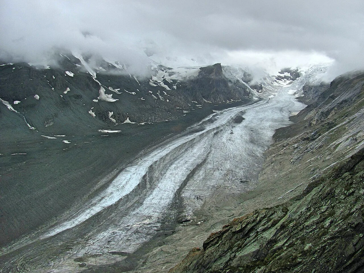 The Pasterze Glacier on the slopes of the Grossglockner.