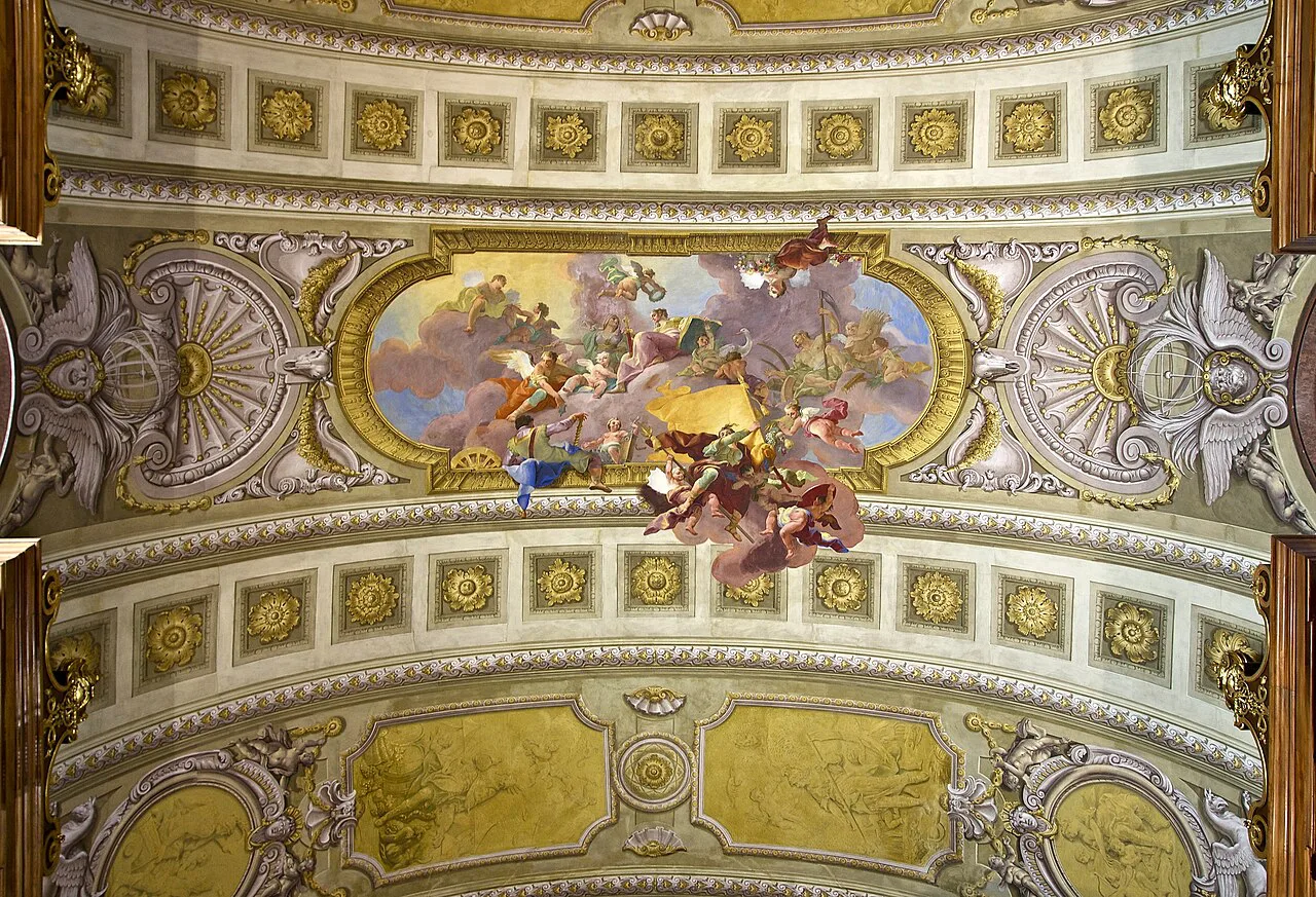 Ceiling fresco in the State Hall of the Austrian National Library, Vienna.