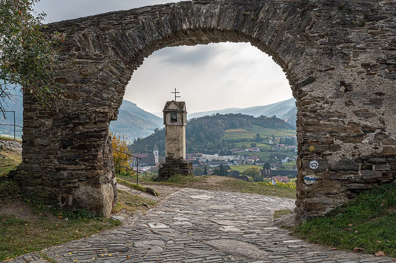 View through the Red Gate, part of Spitz's old fortifications.
