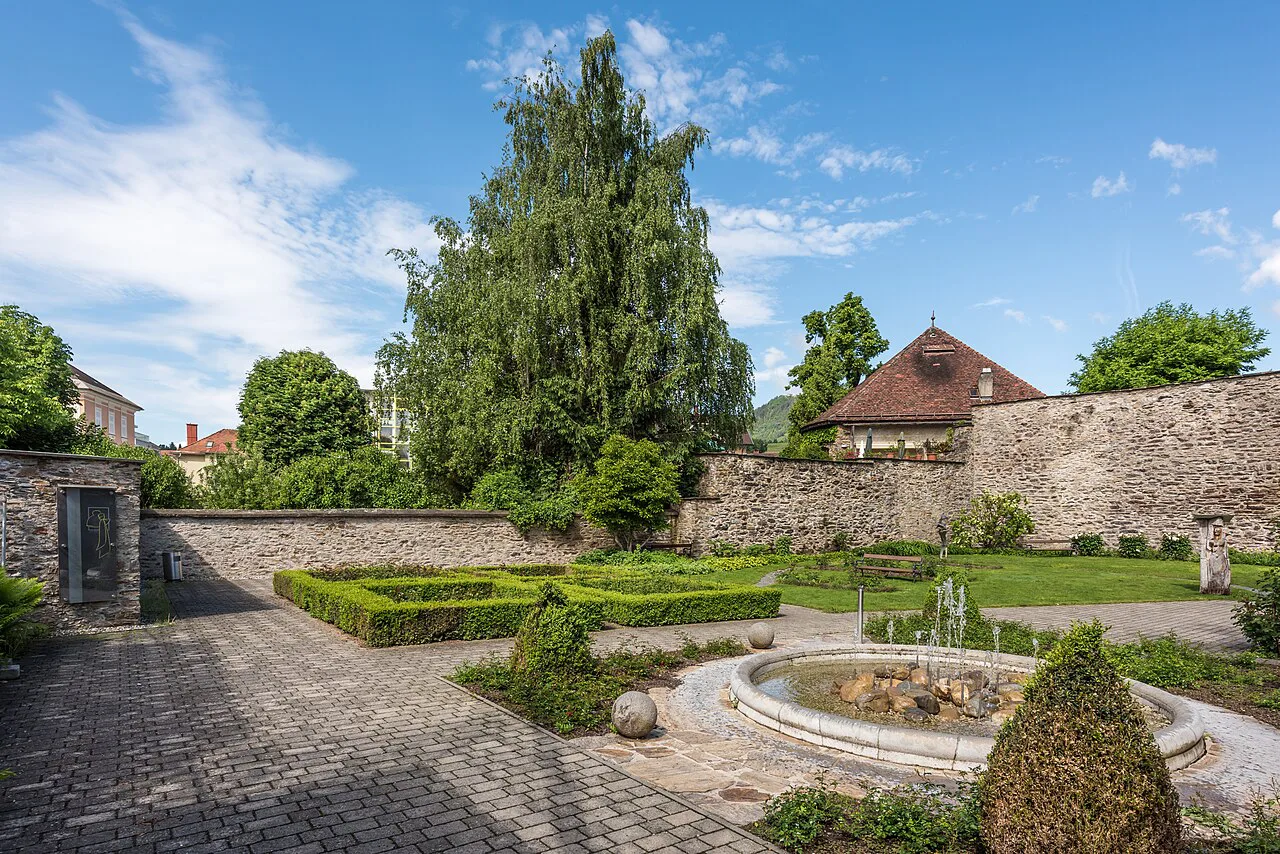 The rose garden on Bräuhausgasse in St. Veit an der Glan.