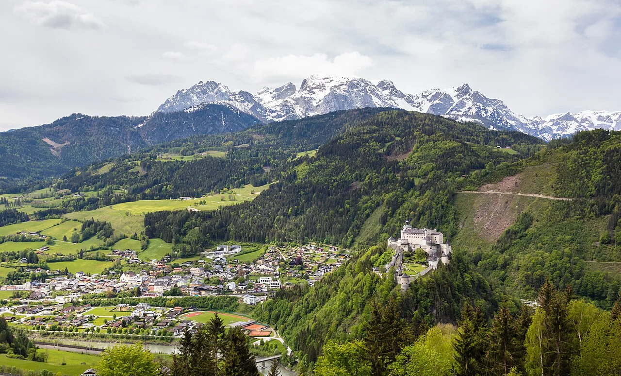 Werfen in the Salzach valley, with Hohenwerfen Castle on its hill.