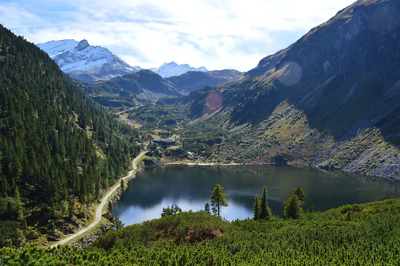 A lake in the Stubach valley in Hohe Tauern National Park.